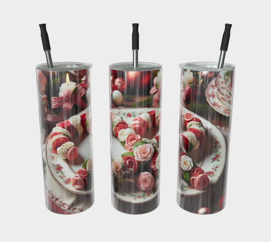 Candy Cane Rose Tumbler