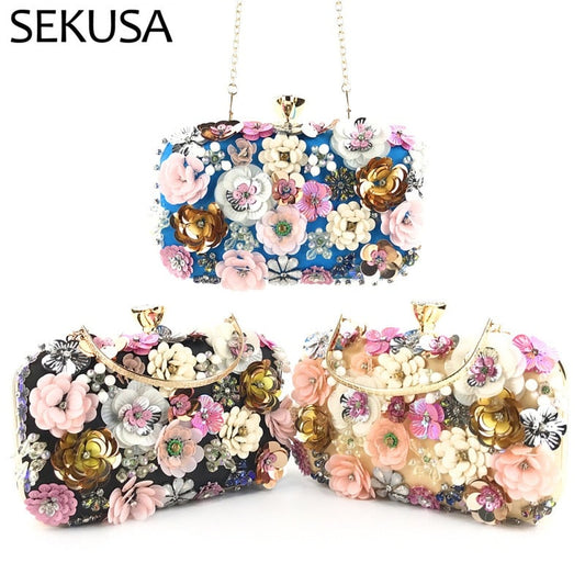 Women Flower Clutch